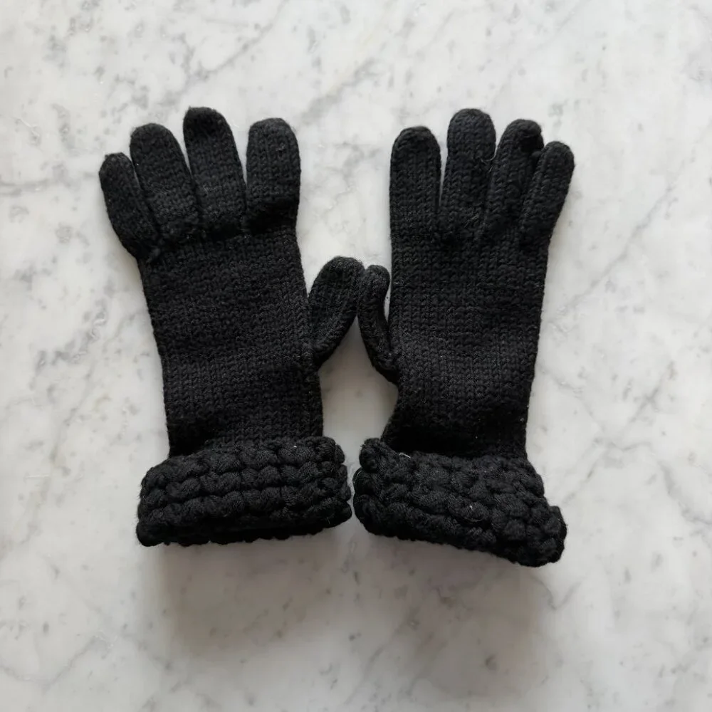 Armani Exchange Wool Gloves Black for Women